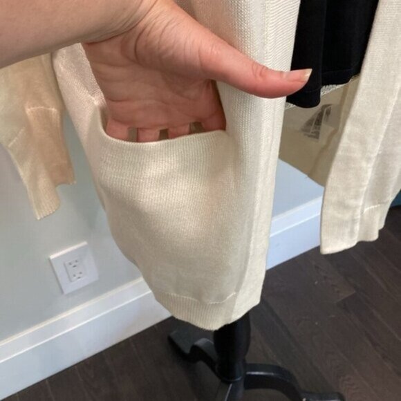 H&M Cream Long Open Cardigan Oversized - Picture 12 of 15